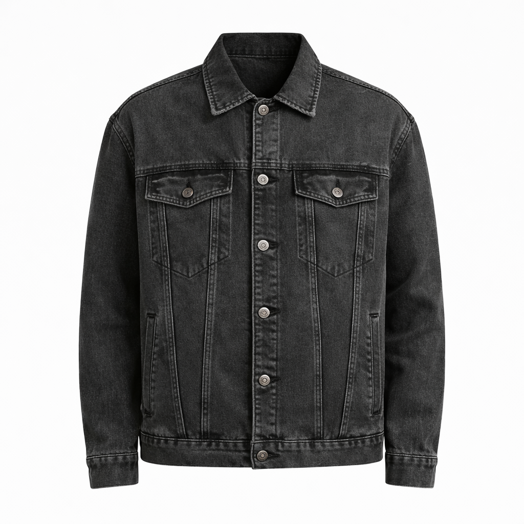 Turn-down Collar Denim Jean Jacket for Man