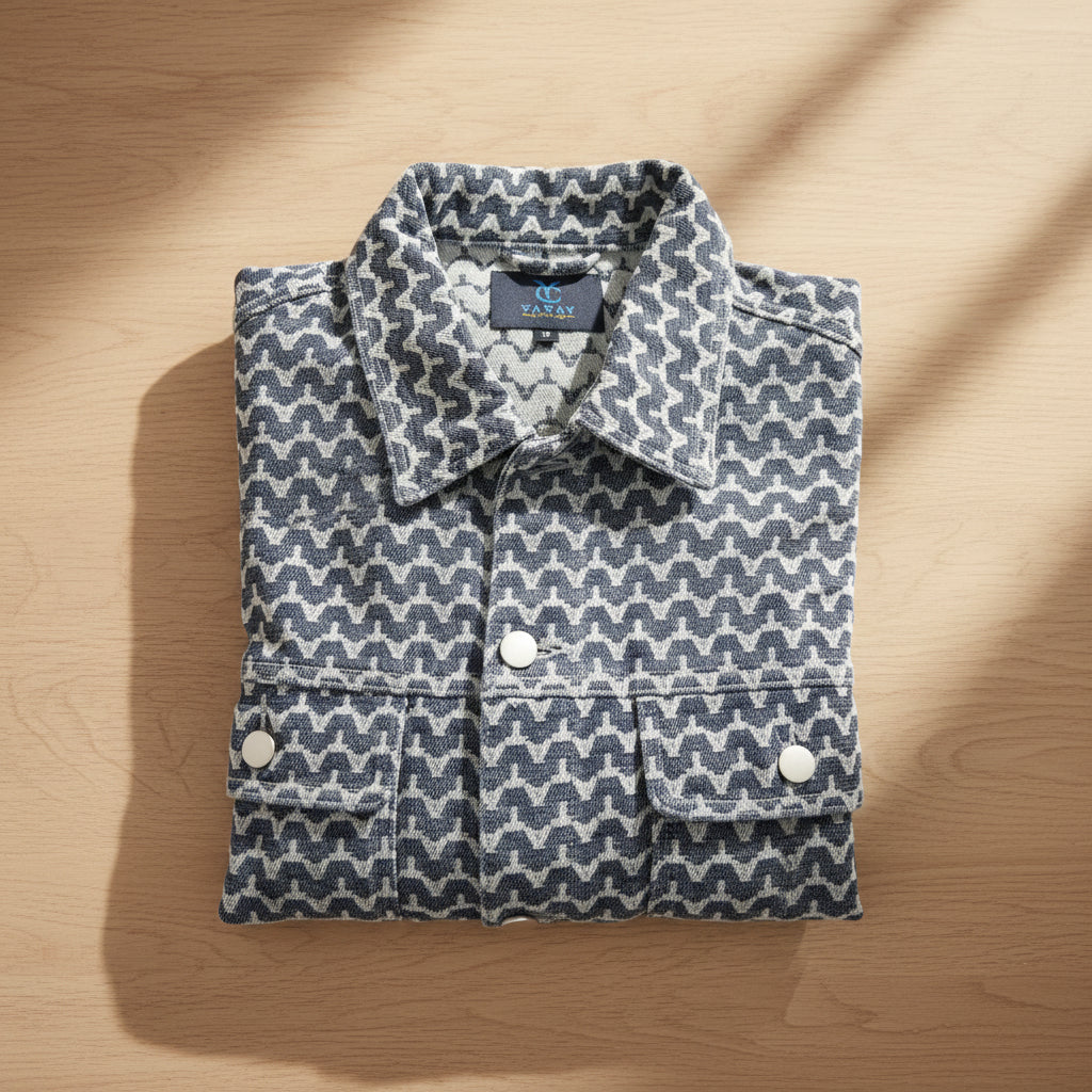 Denim Classic Jacket- Textured Popular