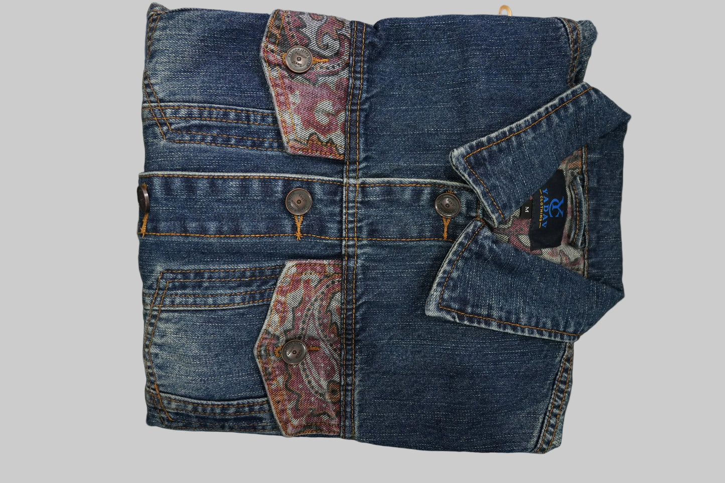 Denim Classic Jacket- Red Texture