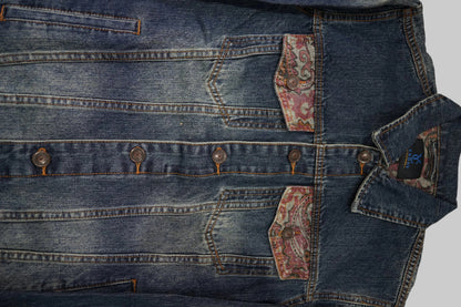 Denim Classic Jacket- Red Texture