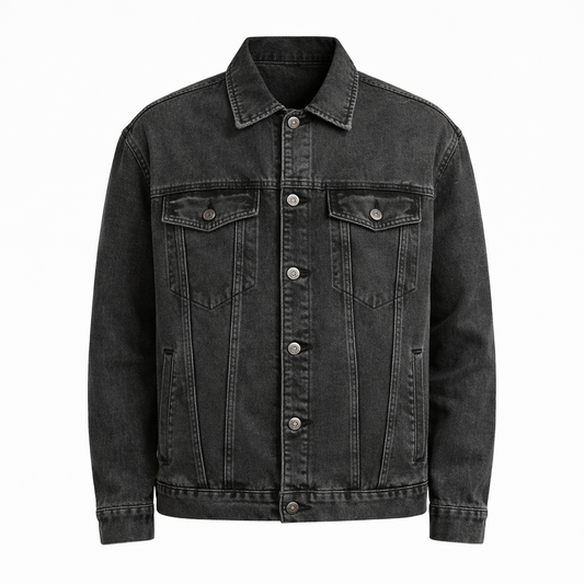 Turn-down Collar Denim Jean Jacket for Man