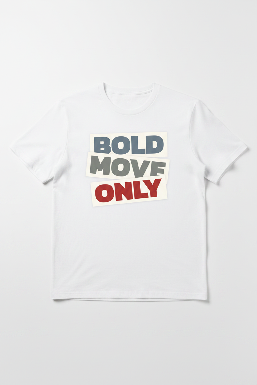 Bold Move Only White – Flat Lay