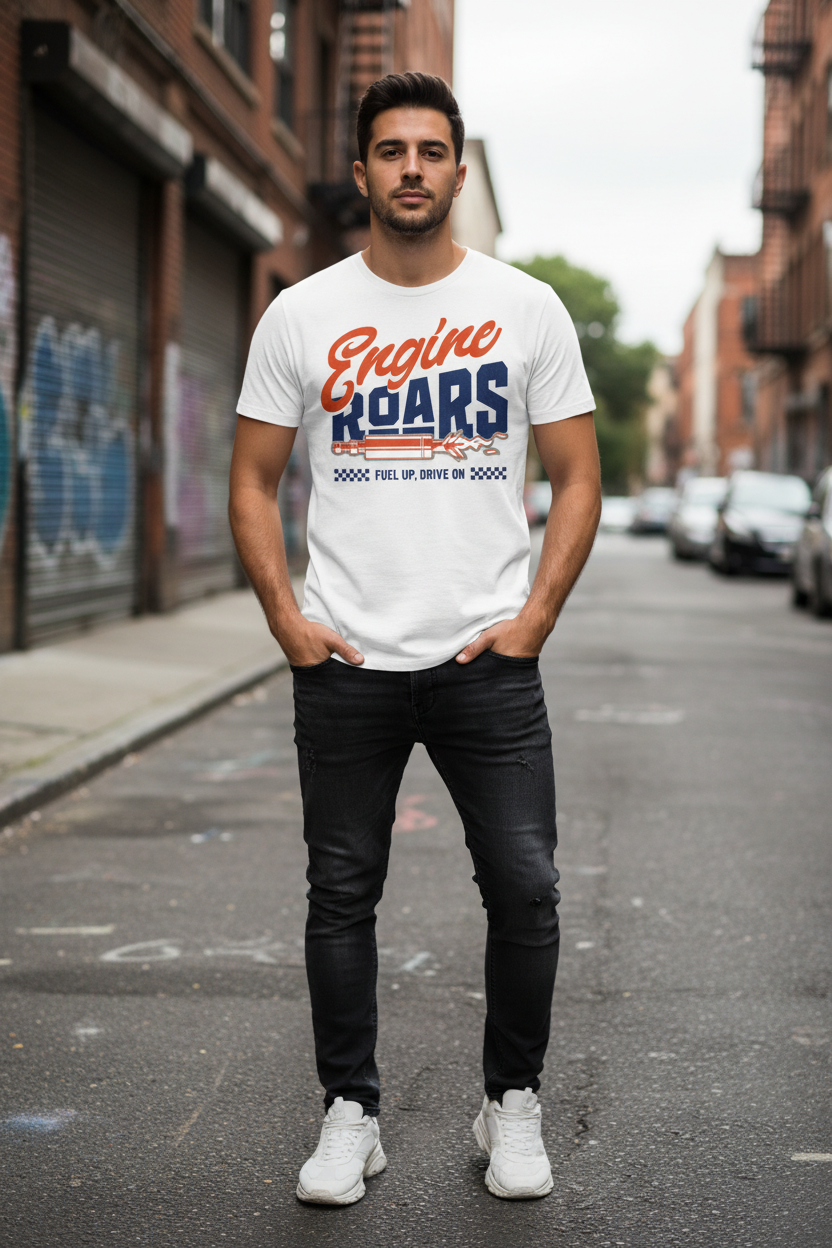Engine Roars White – Model Front
